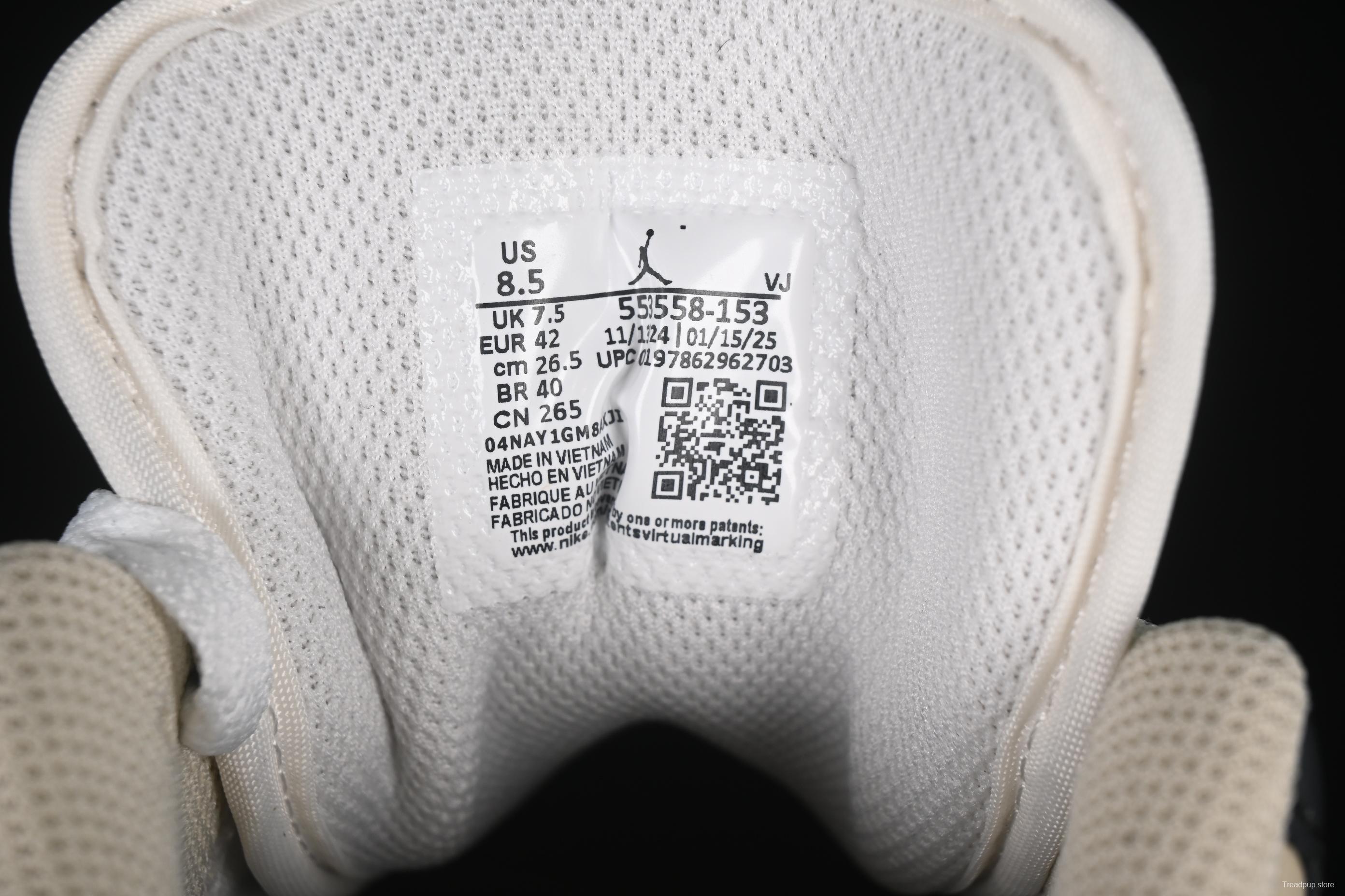 Nike Air Jordan 1 Low Retro Casual Sneakers in Cream White - 553558-153