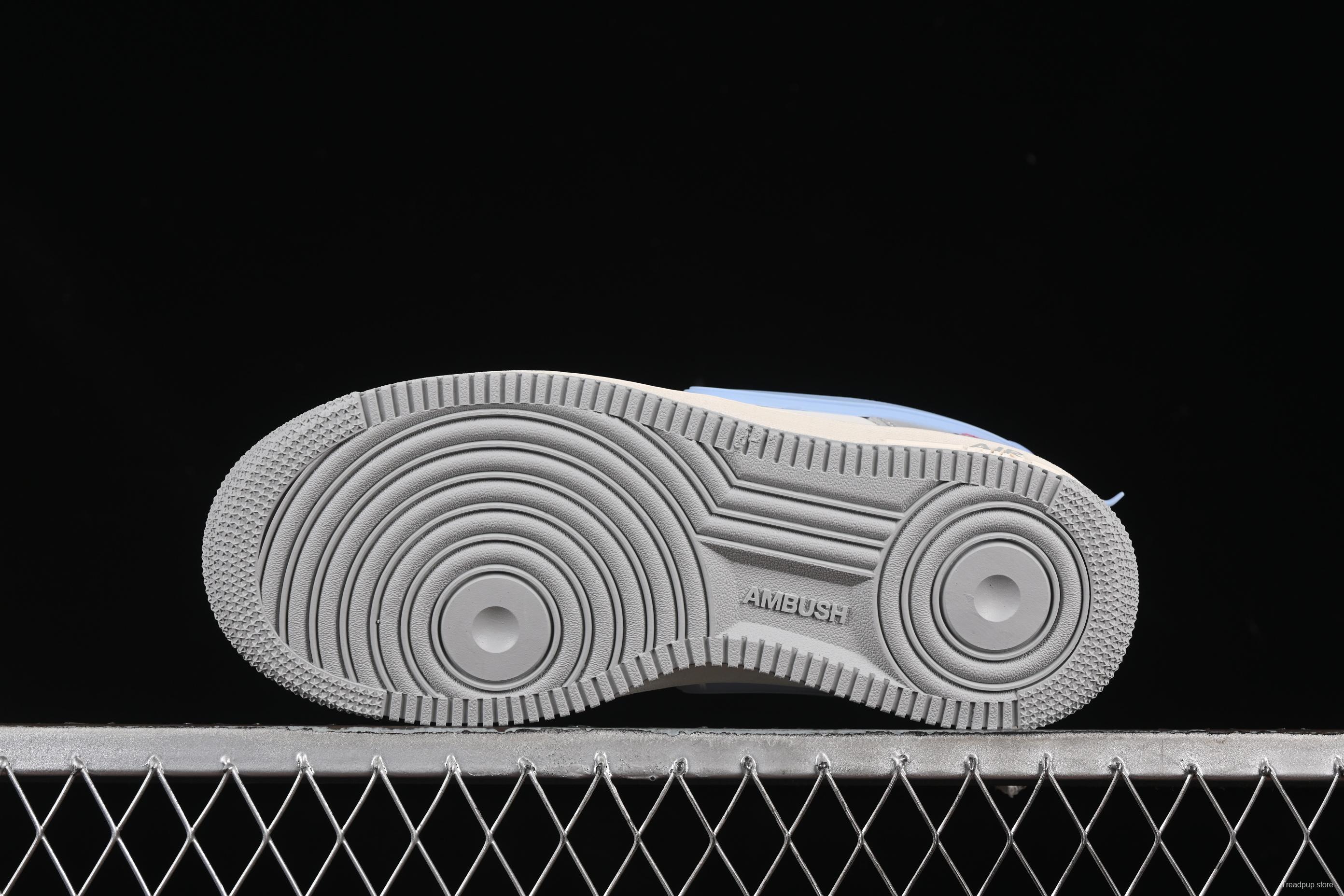 Nike Air Force 1'07 Low Supreme Collaboration Light Blue Swoosh Casual Sneakers - XS3464-577