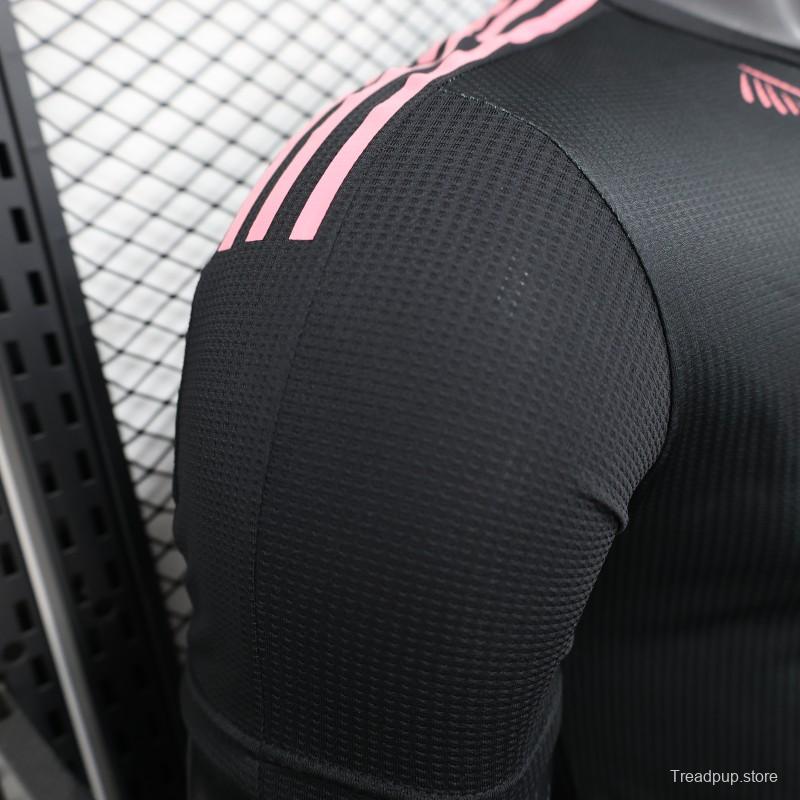 Player Version 2025 Algeria Black with Pink Ornamental Pattern Jersey