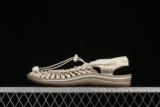 Keen Uneek Flat-M Woven Stretch Outdoor Water Sports Sandals - 1025169 WHITE CAP