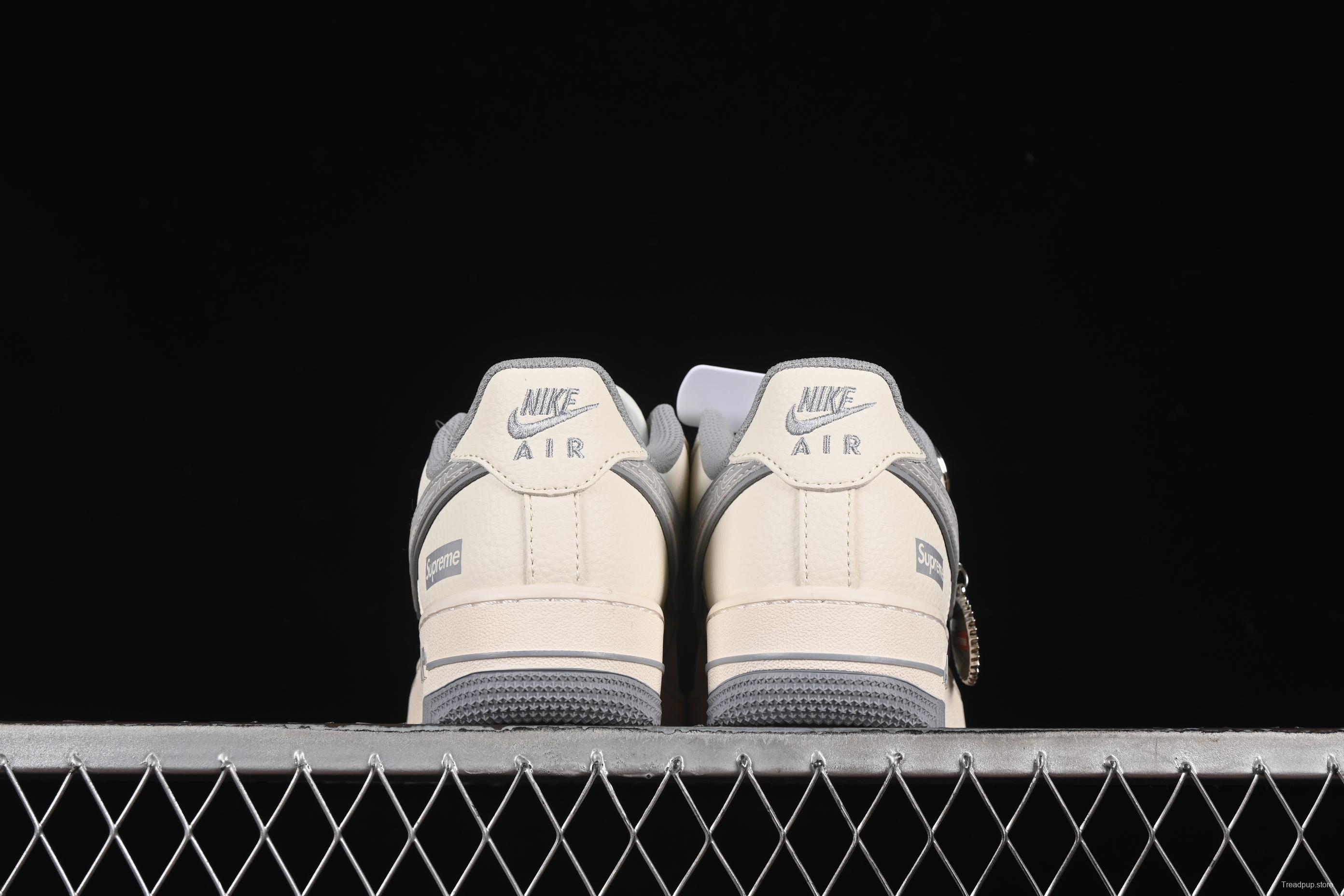 Nike Air Force 1 '07 Low Supreme Collaboration Beige Multi-Swoosh Casual Sneakers - XX3168-147