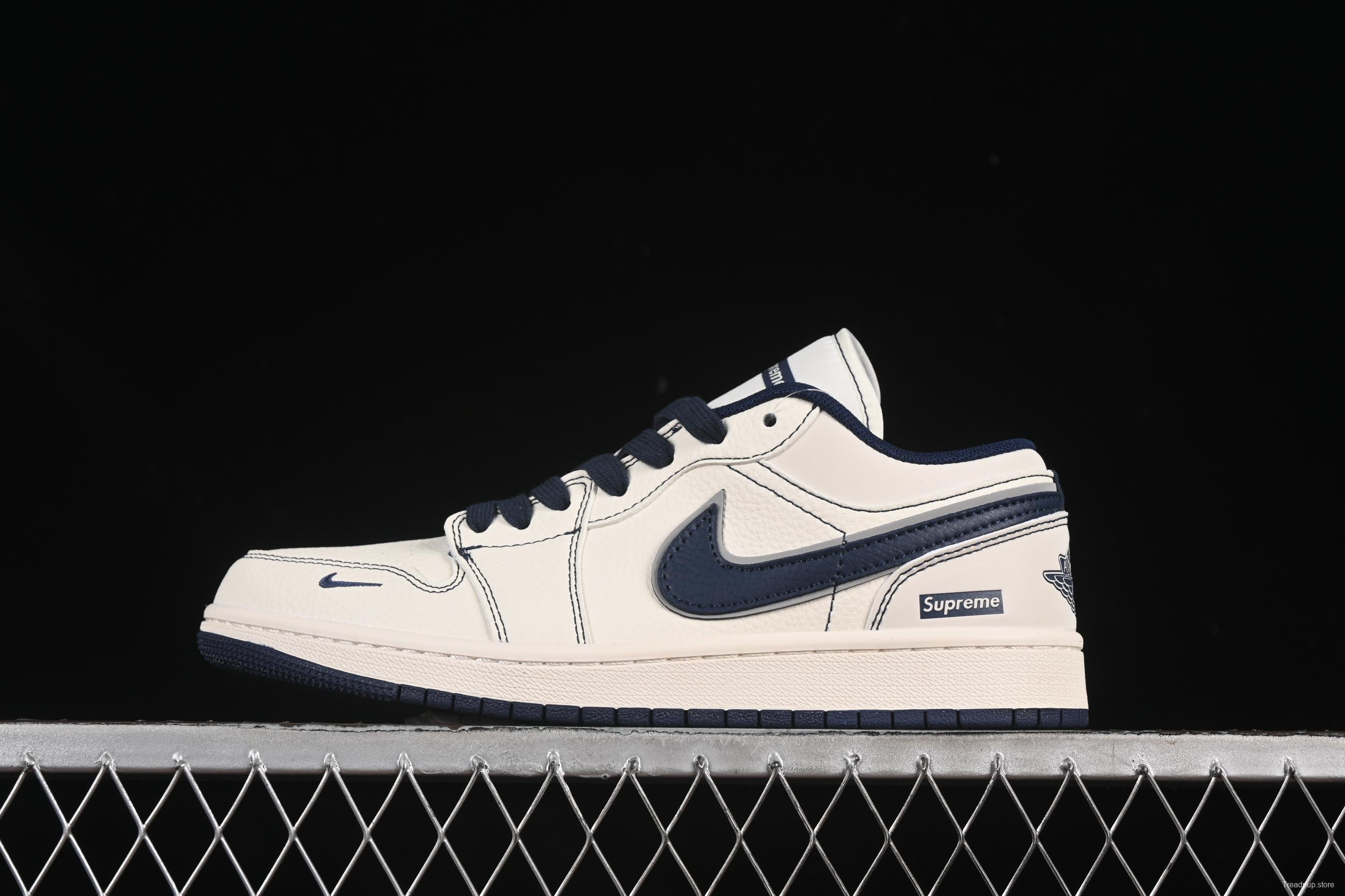 Nike Air Jordan 1 Low Supreme Collaboration Retro Basketball Shoes - XX3168-176