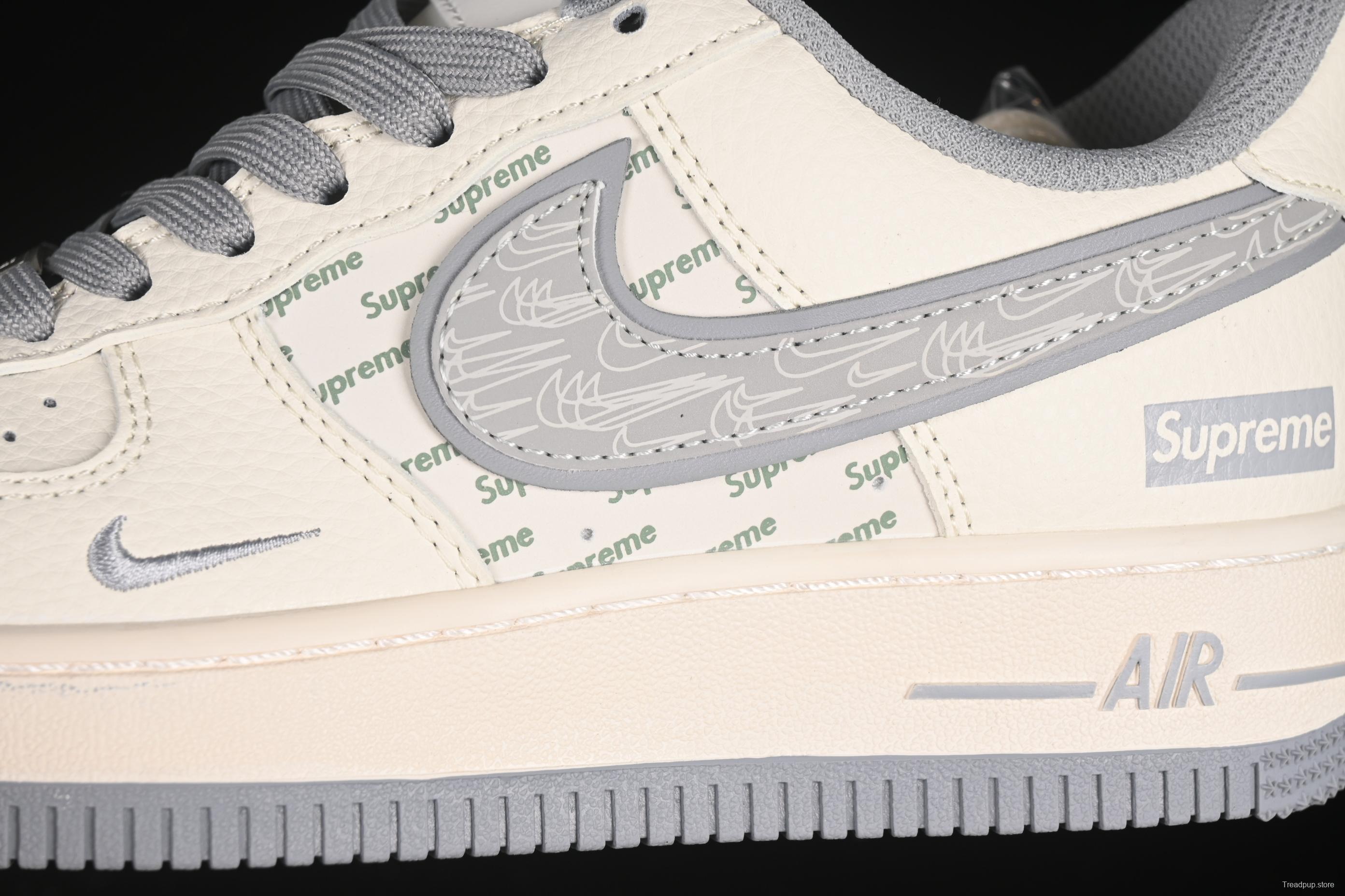 Nike Air Force 1 '07 Low Supreme Collaboration Beige Multi-Swoosh Casual Sneakers - XX3168-147