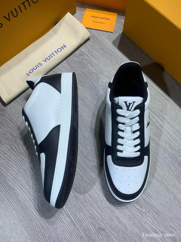 2024 Unisex Louis Vuitton Black White Nappa Calf Leather Sneaker High Frequency Logo MJ00380