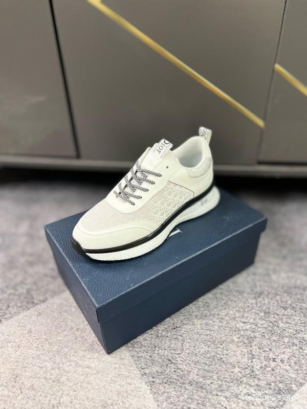 2024 Unisex Dior White Mesh Leather Casual Sneakers MJ00270