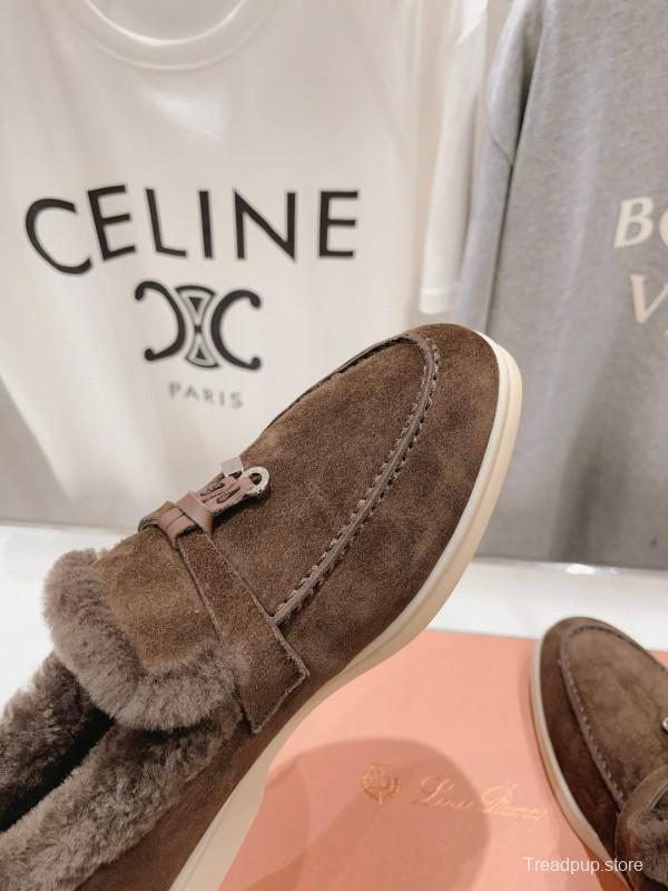 2024 Women Le Parmentier Brown Suede Shearling Loafer MJ00310