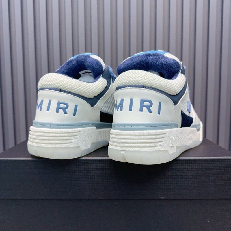 2024 Unisex Amiri Blue White Leather Sneakers MJ00360