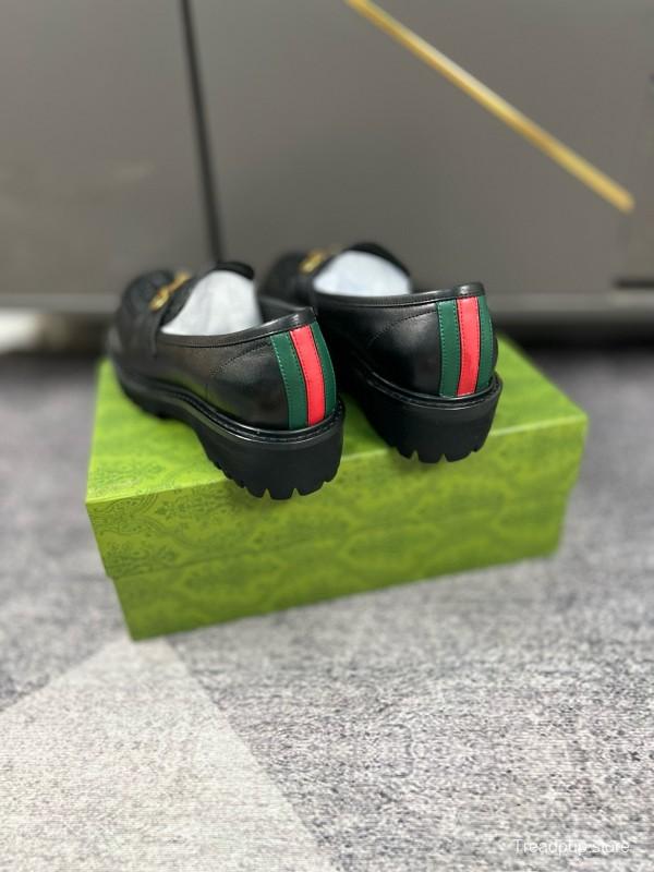 2024 Men Gucci Black Leather Formal Shoes MJ00300