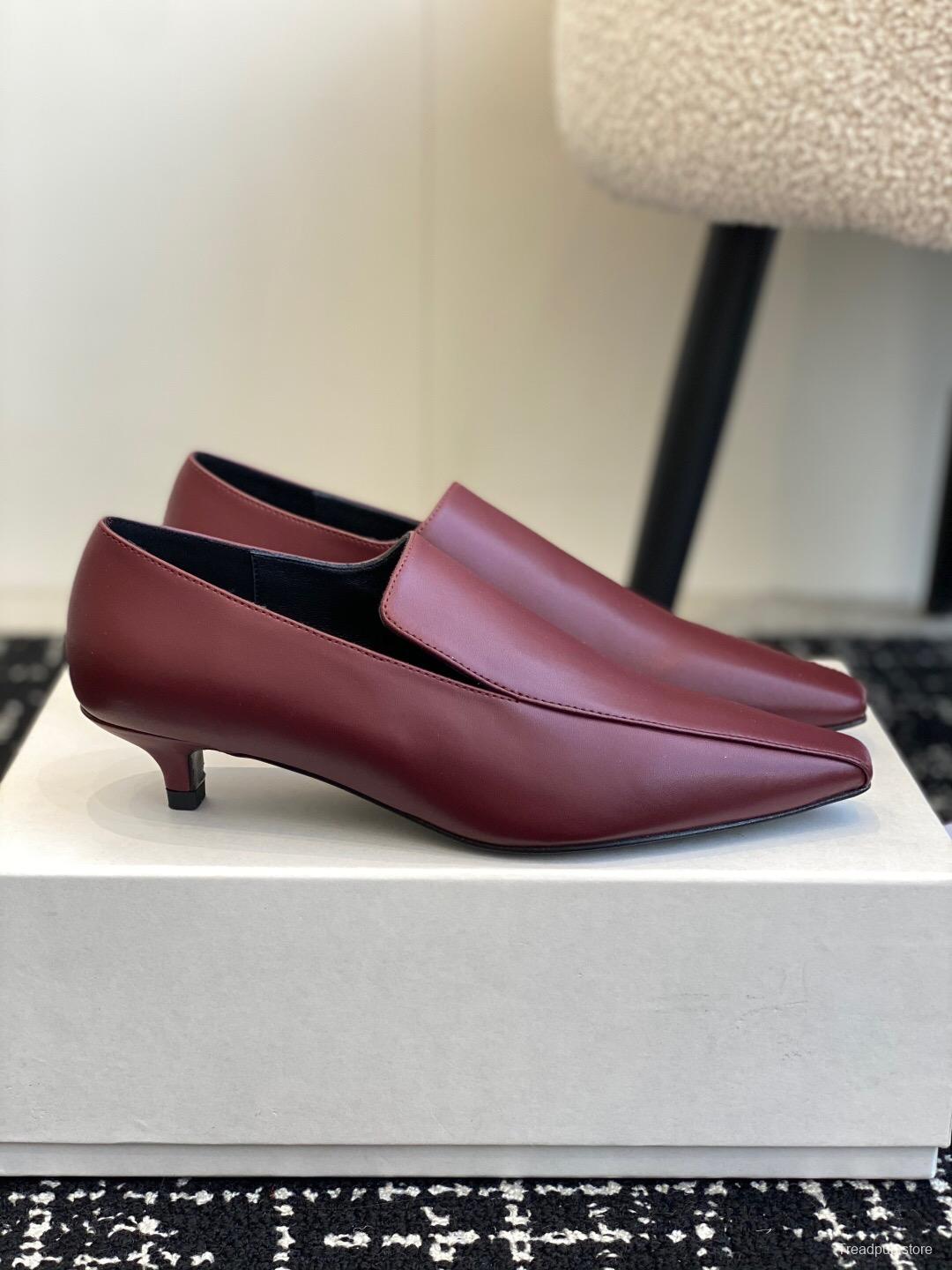 2025 Women Toteme Burgundy Leather Loafers