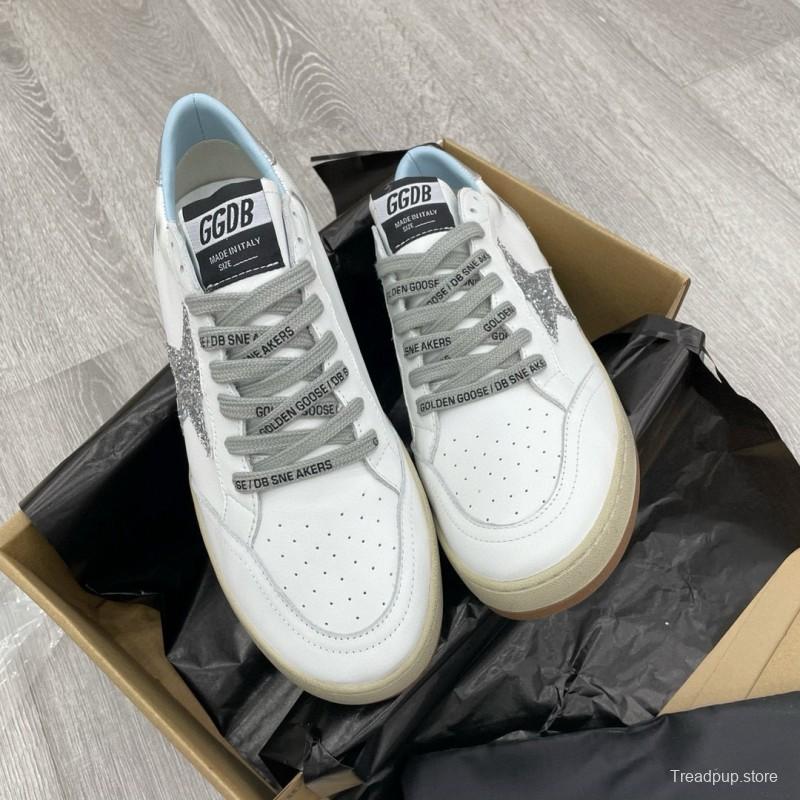 2024 Unisex GGDB White Silver Leather Sneakers MJ00260
