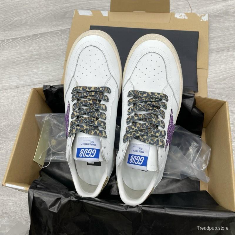 2024 Unisex GGDB White Purple Gold Leather Suede Sneakers MJ00260