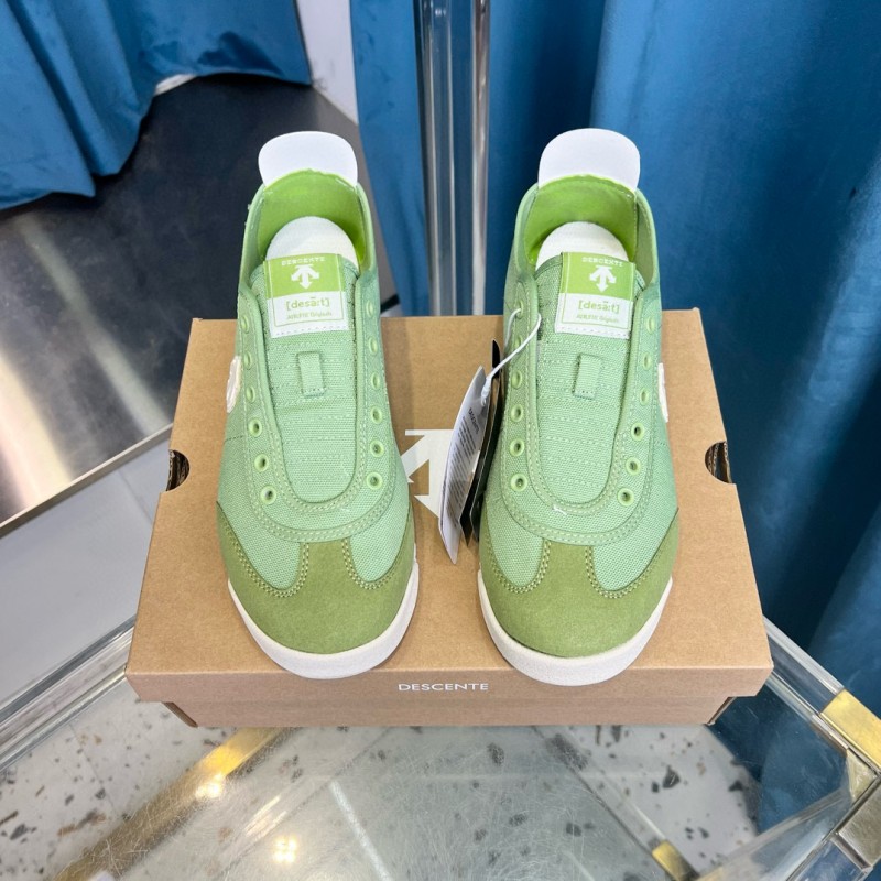 2024 Unisex DESCENTE  green canvas sneakers MJ00280
