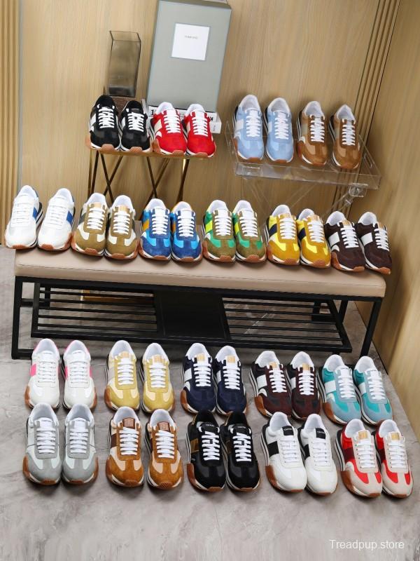 2025 Unisex TOM FORD Green White Suede Leather Sneakers LY00360(F)/LY00370(M)