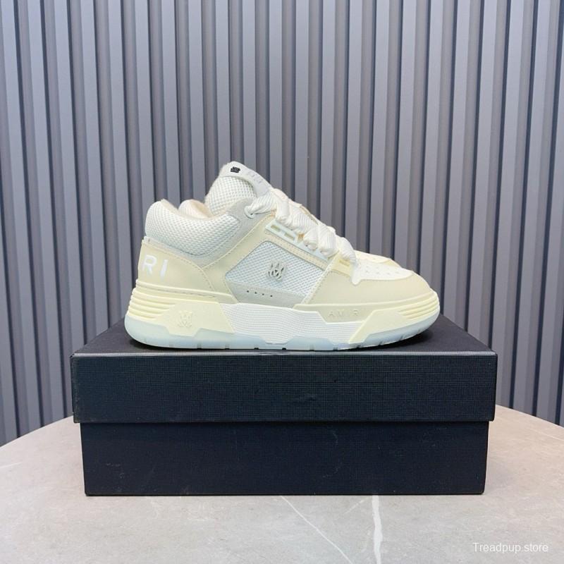 2024 Unisex Amiri White Mesh Leather Sneakers MJ00360