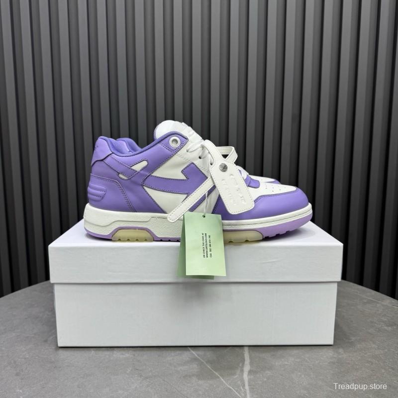 2025 Unisex Off-White Purple White Leather Sneakers KFY00320