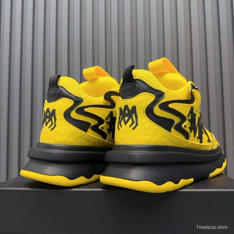 2024 Unisex Amiri Yellow Black Leather Sneakers MJ00410