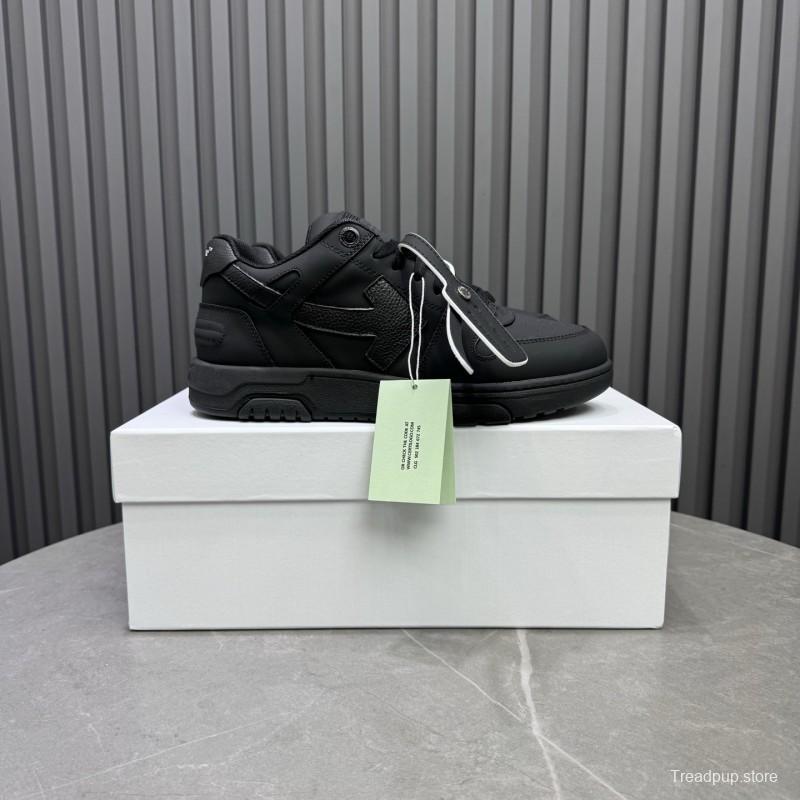 2025 Unisex Off-White Black Leather Sneakers KFY00310