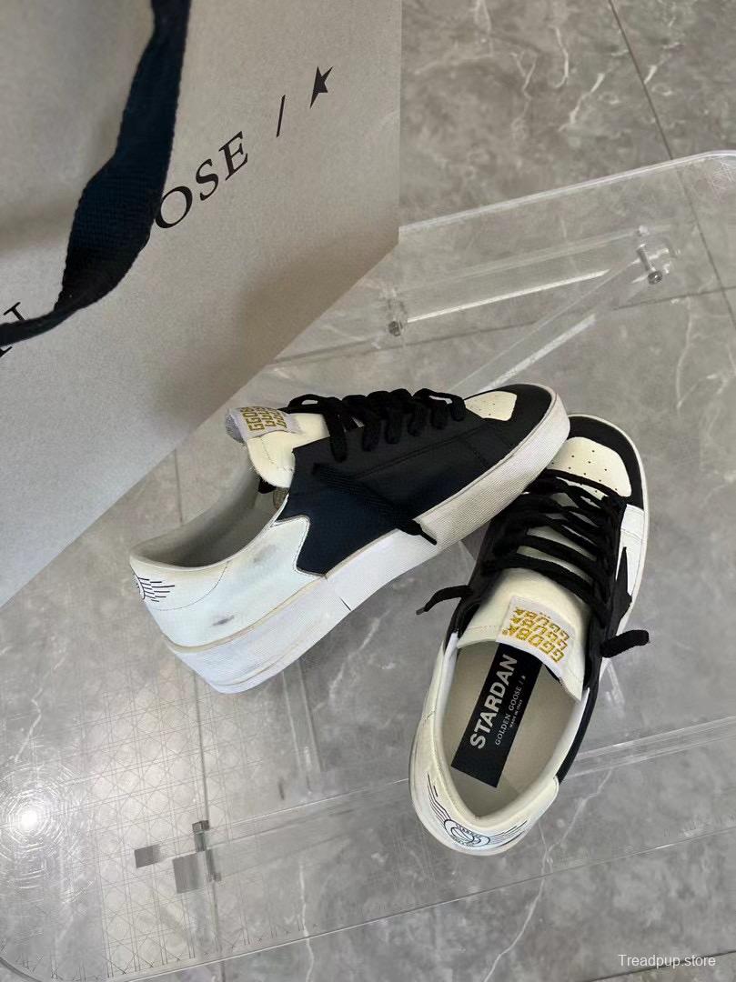 2024 Unisex GGDB Black White Leather Low Top Sneakers MJ00260