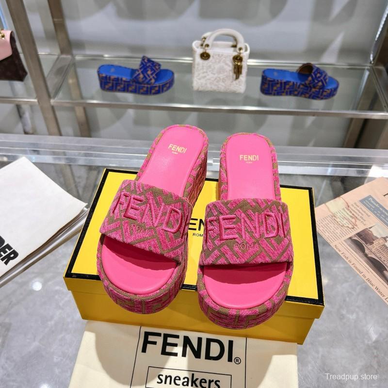 2025 Fendi Pink Canvas Slippers MJ00230