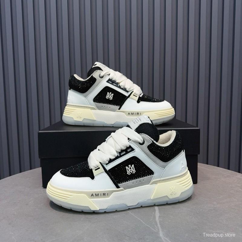 2024 Unisex Amiri Black White Leather Sneakers MJ00410