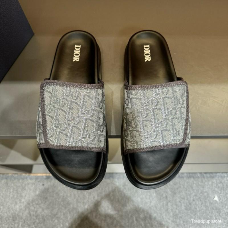 2024 Slippers Dior gray fabric Slippers MJ00180