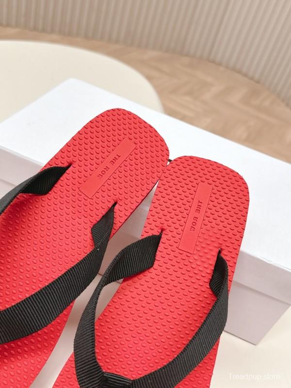 2025 The Row Red Black Rubber Slippers