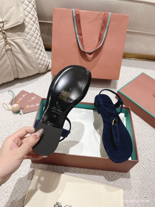 2025 Women LP Navy Suede Sandals LY00360
