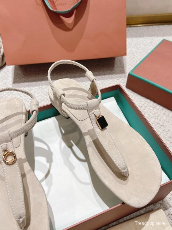 2025 Women LP Beige Suede Slippers LY00325