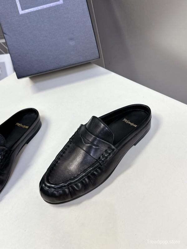 2025 Women Yves Saint Laurent Black Calfskin Loafer KFY00330