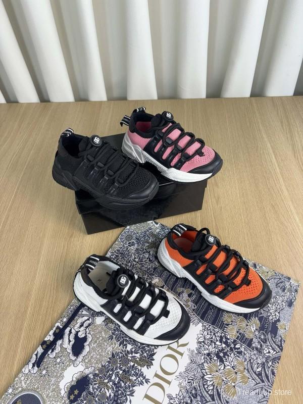 2024 Kids Dolce & Gabbana Black Orange White Pink Fabric Sneakers