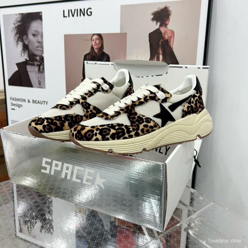 2024 Unisex GGDB White Black Leopard Mesh Leather Sneakers