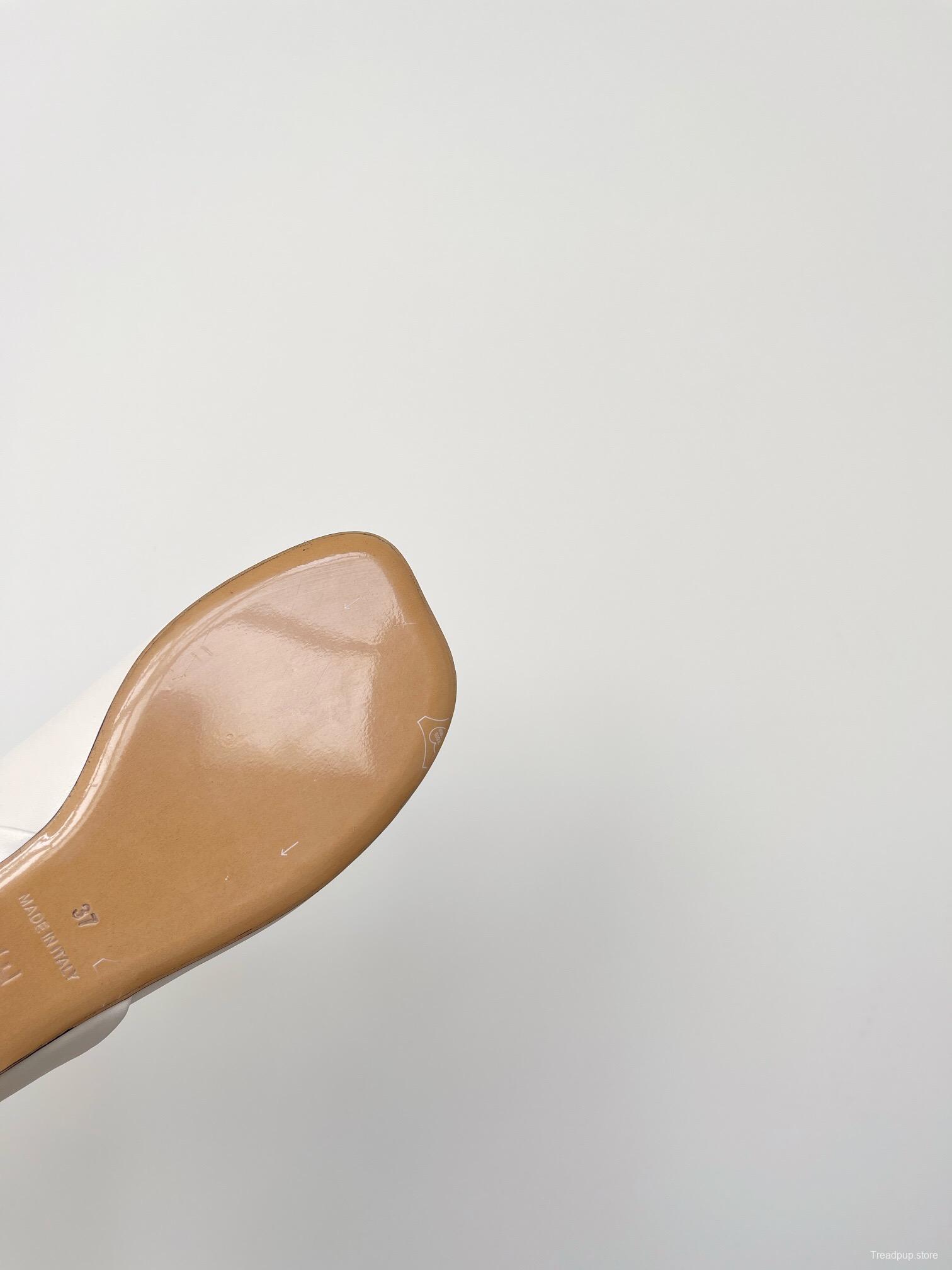 2025 Women Loewe Beige Lambskin Slippers Whale Pattern