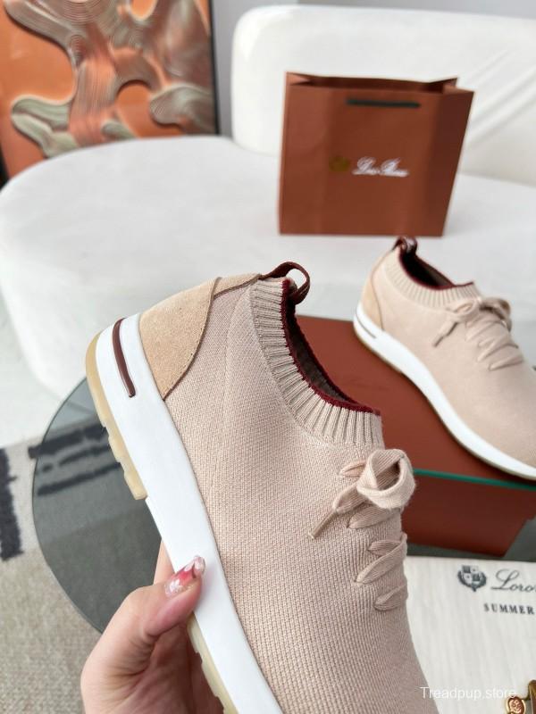 2024 Women Le Parmentier light pink wool knit sneakers MJ00330