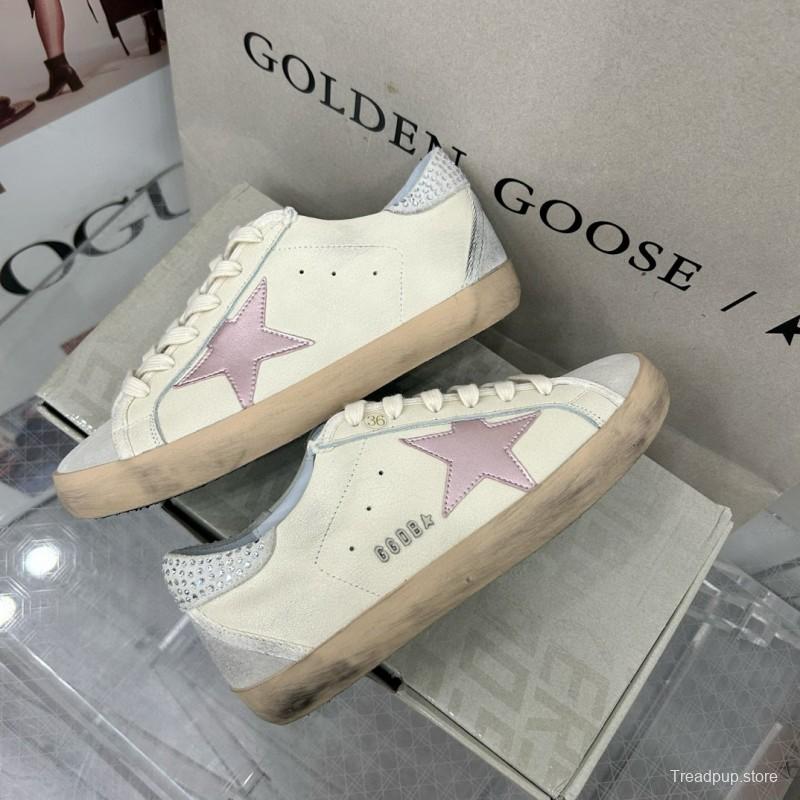 2025 Women GGDB White Beige Leather Sneakers MJ00260