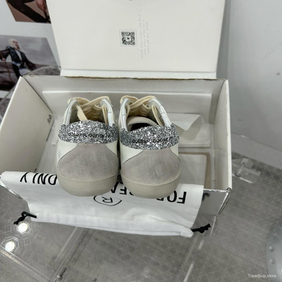 2024 Women GGDB White Grey Leather Suede Sneakers