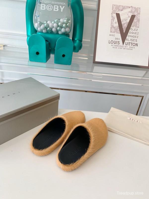 2024 Unisex Marni Beige Haircalf Loafers MJ00320