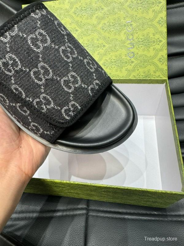 2024 Slippers Gucci Black Fabric Slippers MJ00200
