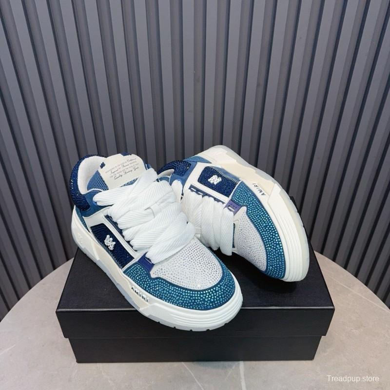 2024 Unisex Amiri Blue White Leather Sneakers MJ00410