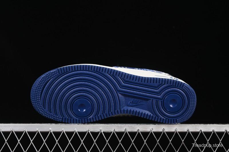 Nike Air Force 1 '07 Low LV Collaboration Gray Blue Denim Casual Sneakers - SC9207-540
