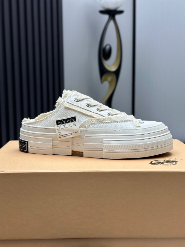 2025 Unisex XVESSEL White Canvas Plimsolls Vulcanized AS00240