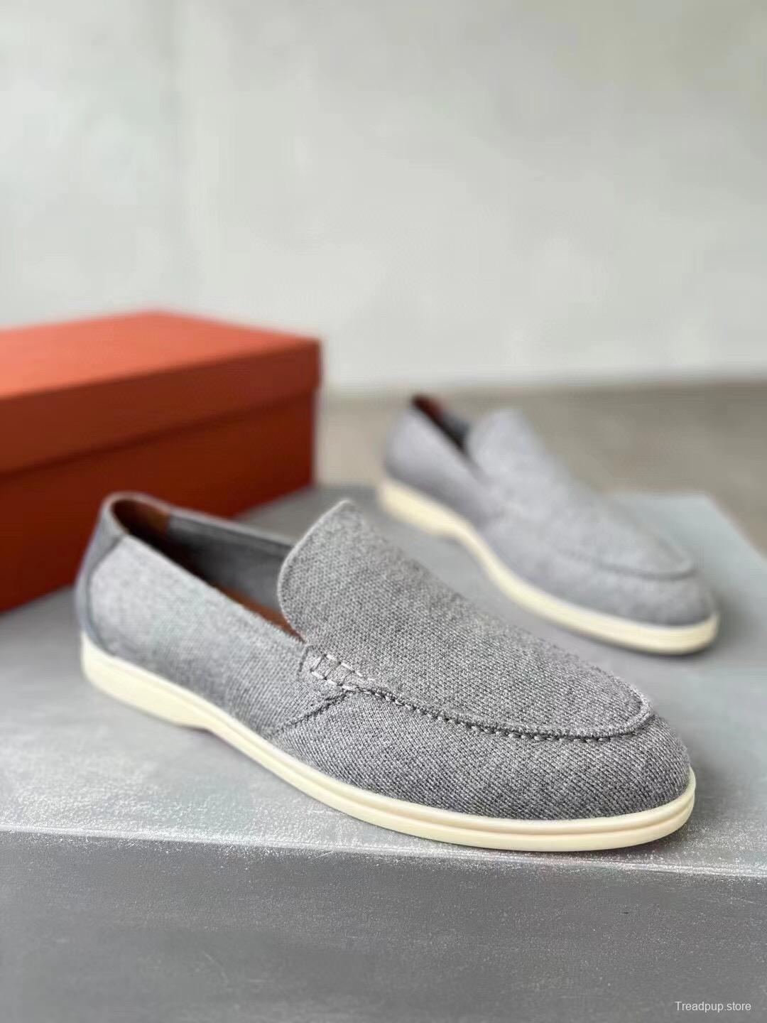 2025 Unisex Le Parmentier Grey Wool Blend Loafers AS00280
