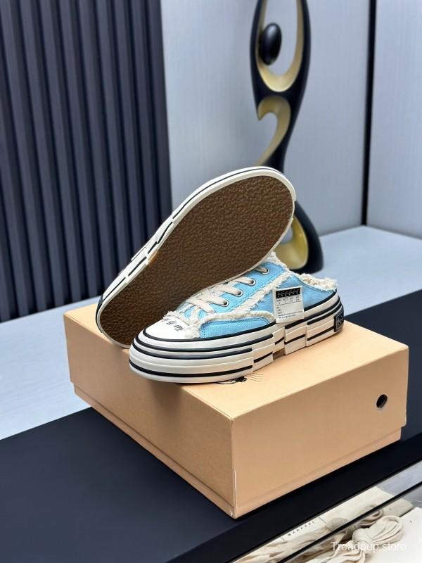 2025 Unisex XVESSEL Blue White Canvas Plimsolls Vulcanized AS00240