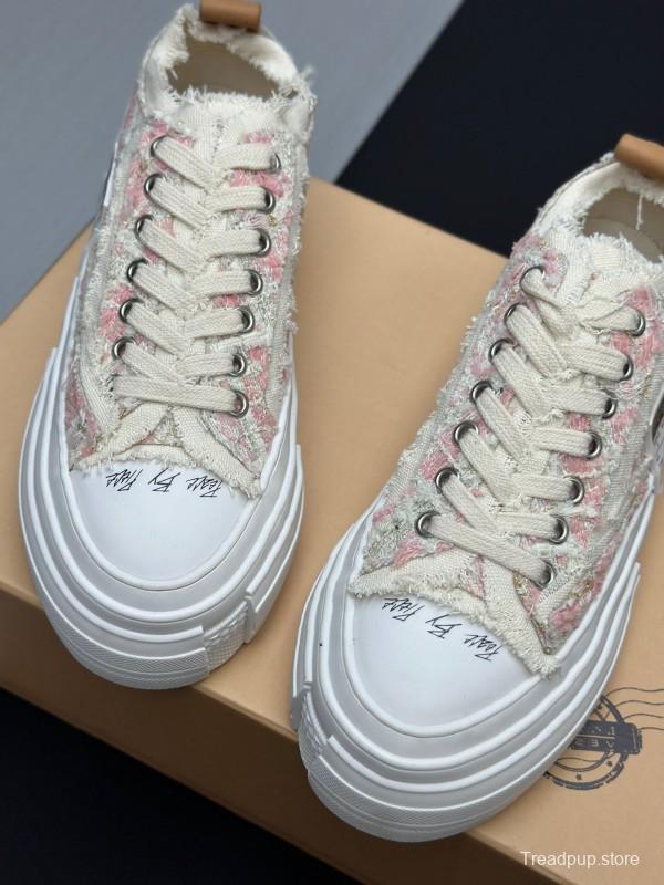 2025 Unisex XVESSEL White Canvas Plimsolls Distressed Design AS00260