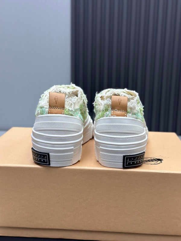 2025 Unisex XVESSEL White Green Canvas Plimsolls Vulcanized AS00260