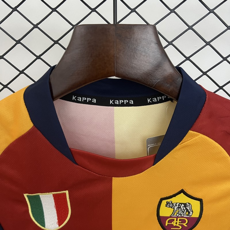 Retro 01/02 Kids Roma Home Size 16-28 Jersey