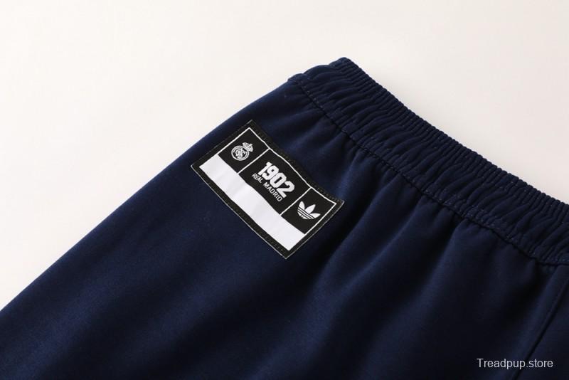 25/26 Real Madrid Navy Hoodie Full Zipper Jacket + Long Pants