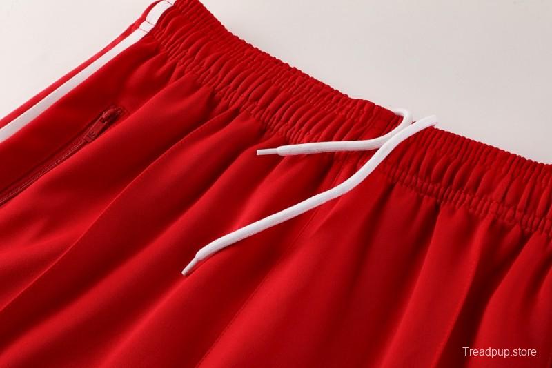 2025 Adidas Original Red Full Hoodie Zipper Jacket +Long Pants