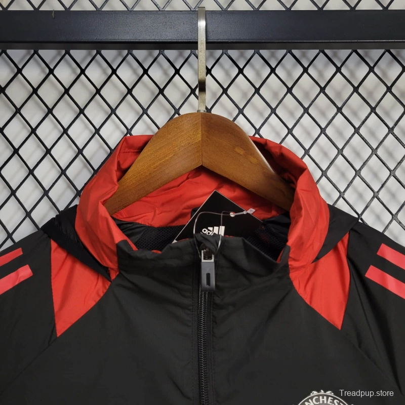 25/26 Manchester United Jacket Black Windbreaker
