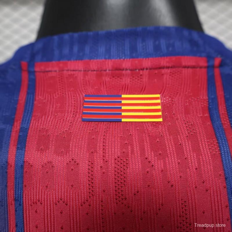 Player Version 25/26 Barcelona Home Jersey Without Sponsor