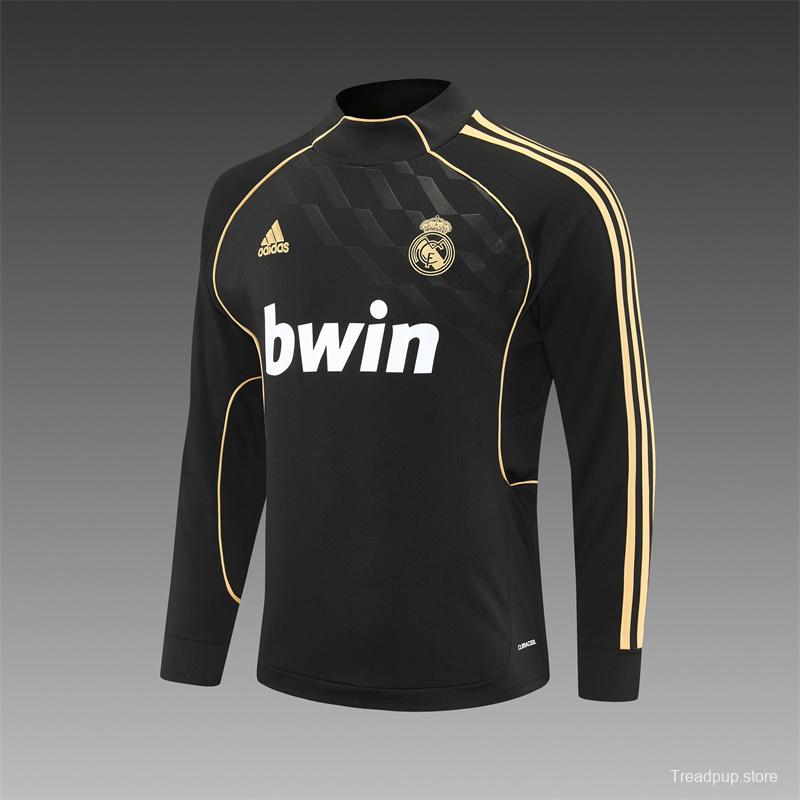 Retro 11/12 Real Madrid Black Half Zipper Jacket